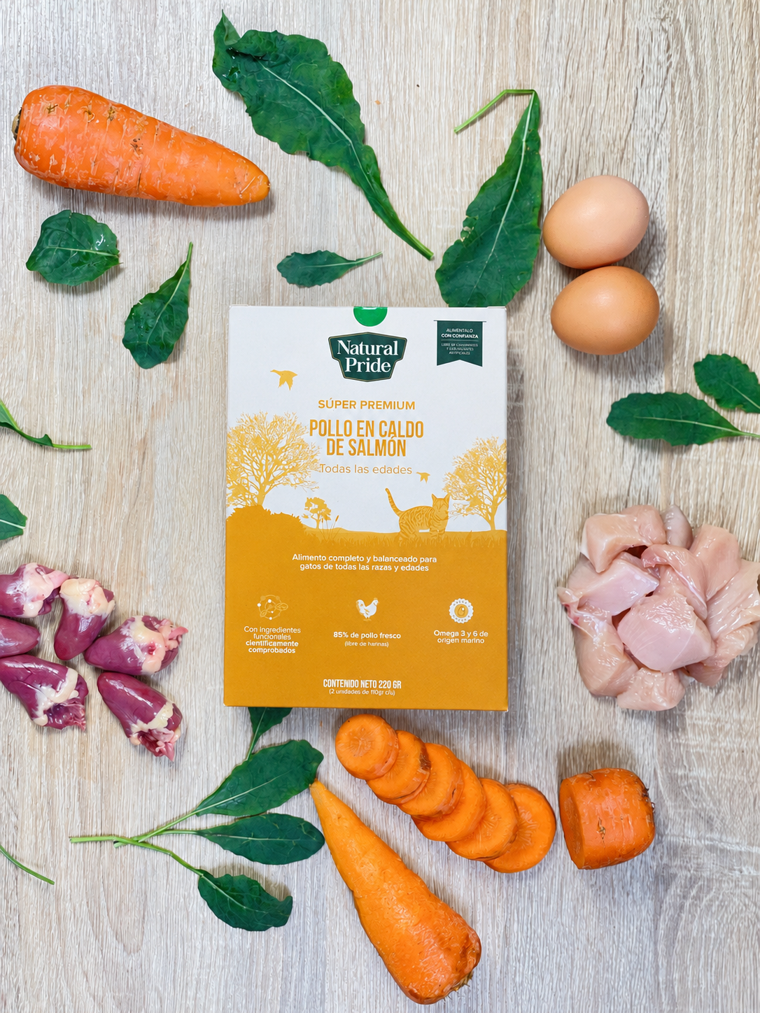 Pollo & Caldo de Salmón - Alimento fresh para gato (220g) ( ANTES  Pavo & Pollo)