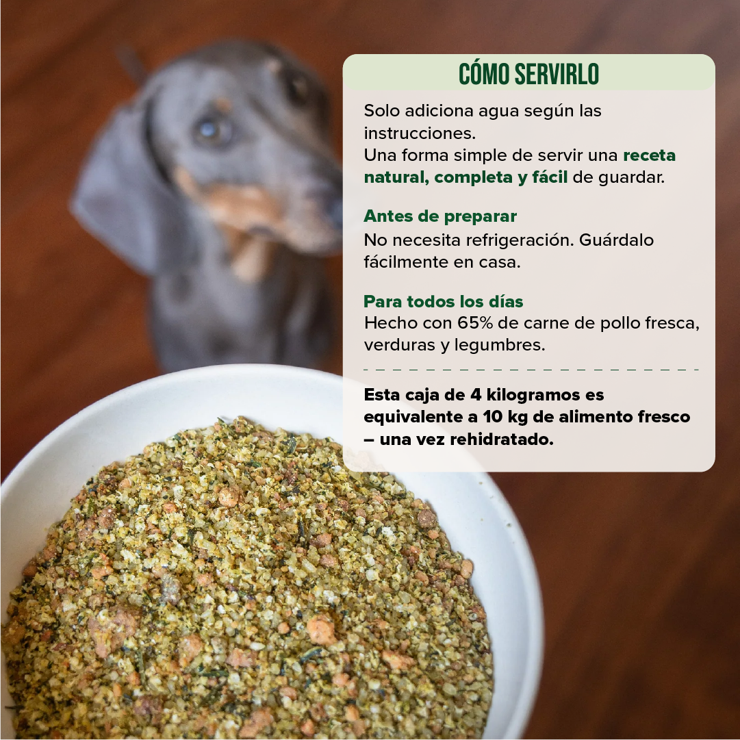 Caja de alimento para perro deshidratado Natural Pride pollo y lentejas 4 kg