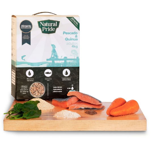 Alimento deshidratado para perro de pescado y quinoa Natural Pride 4kg